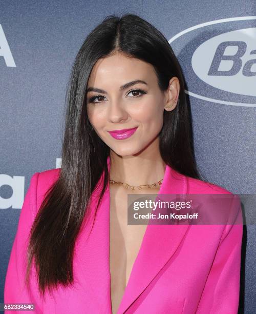 Actress Victoria Justice arrives at the Inaugural GLAAD Rising Stars Luncheon at The Beverly Hilton Hotel on March 31, 2017 in Beverly Hills,...