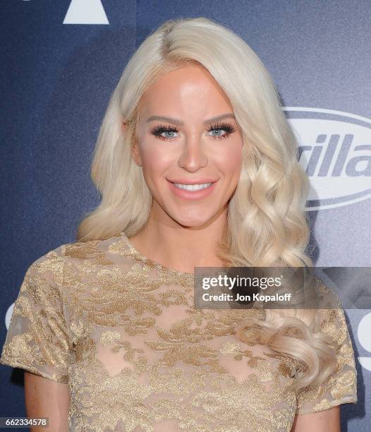 Gigi Gorgeous arrives at the Inaugural GLAAD Rising Stars Luncheon at The Beverly Hilton Hotel on March 31, 2017 in Beverly Hills, California.