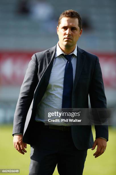 Western Force coach Dave Wessels during the round six Super Rugby match between the Blues and the Force at Eden Park on April 1, 2017 in Auckland,...