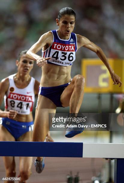 France's Sophie Duarte in action during the Women's 3000m Steeplechase.