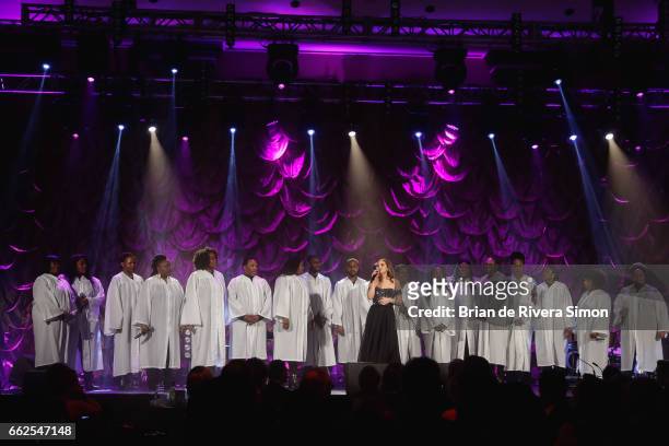 Carly Rose Sonenclar performs at the Organ Project Inaugural Gala at the Fairmont Royal York Hotel on March 31, 2017 in Toronto, Canada.