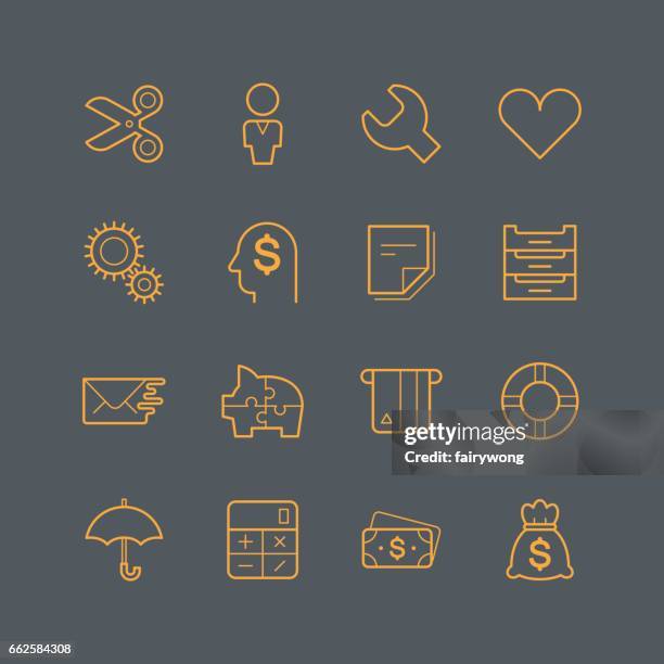 office and business icons - email list stock illustrations