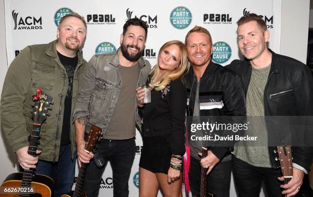 Musicians Josh Osborne, Matthew Ramsey, Miranda Lambert, Shane McAnally and Trevor Rosen at the ACM Party For A Cause: Songwriter Showcase on March...