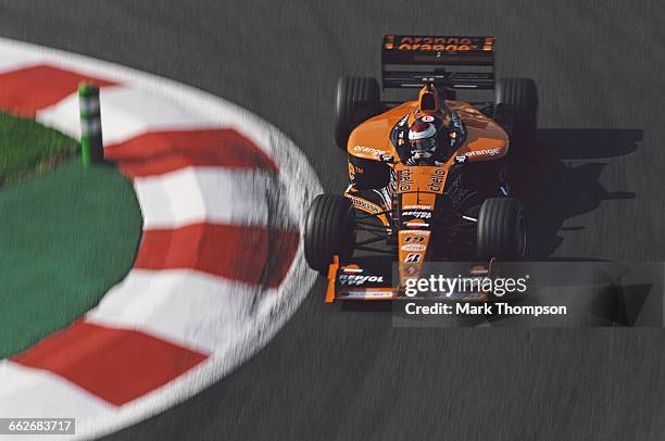 Jos Verstappen of the Netherlands drives the Arrows F1 Team Arrows A21 Supertec V10 during the Rhone-Poulenc French Grand Prix on 2 July 2000 at the...