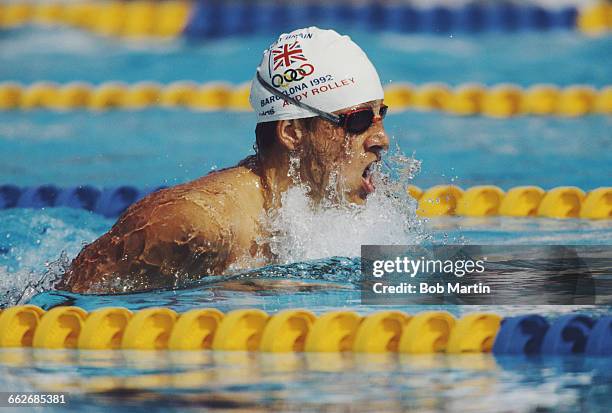 Andy Rolley of Great Britain swims in the Men's 200 metres Individual Medley during the XXV Summer Olympic Games on 31 July 1992 at the Bernat...