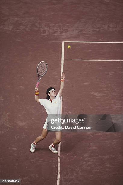 Arantxa Sanchez Vicario of Spain during the final of the Women's Doubles tennis at the XXV Summer Olympic Games on 8 August 1992 at the Vall d'Hebron...