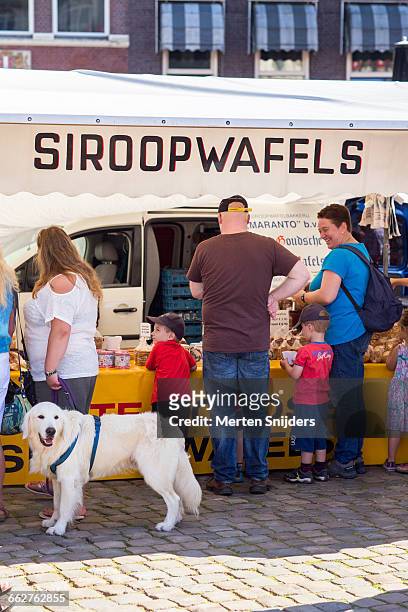 stroopwafel market stand in gouda - stroopwafel stock pictures, royalty-free photos & images