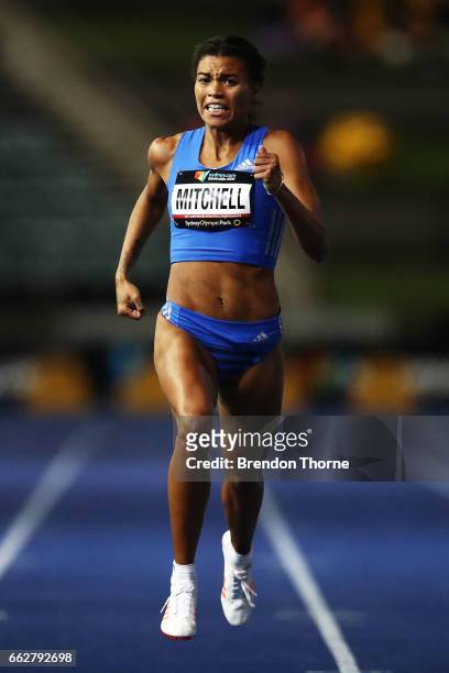 Morgan Mitchell of Victoria wins the Women's 400 Metre Open Final during day seven of the Australian Athletics Championships at Sydney Olympic Park...