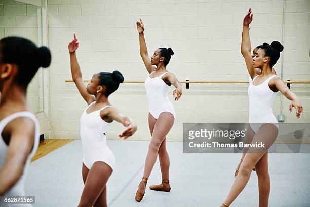 Group of ballet dancers practicing in studio
