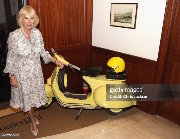 Camilla, Duchess of Cornwall visits fashion house E. Marinella, on the second day of her tour of Italy on April 1, 2017 in Naples, Italy. HRH will...