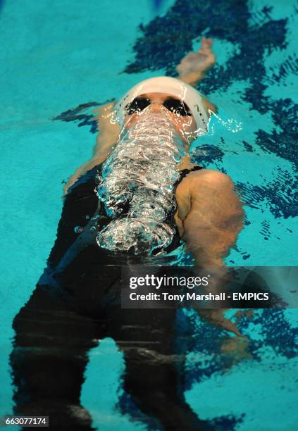 Ireland's Melanie Nocher in action during the Women's 200m Backstroke heat at Beijing's National Aquatic Center