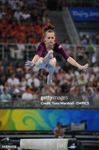 Czech Republic's Kristyna Palesova competes in the Women's Individual All-Around Final during the 2008 Olympic Games in Beijing.