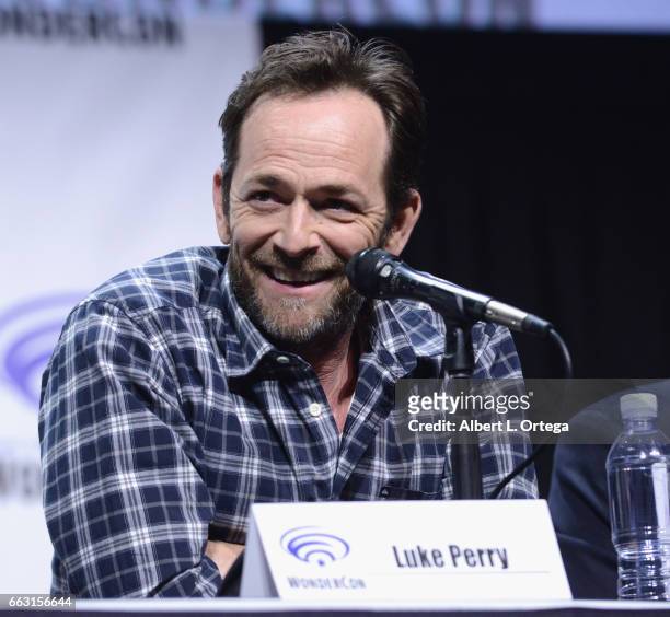 Actor Luke Perry on the 'Riverdale' panel on Day 1 of WonderCon held at Anaheim Convention Center on March 31, 2017 in Anaheim, California.