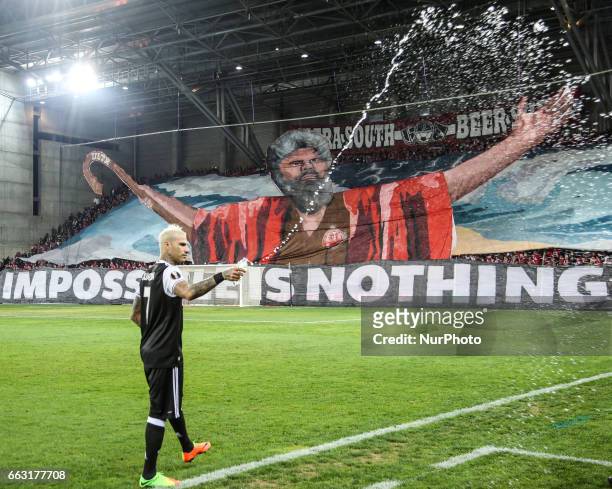 Ricardo Quaresma of Besiktas reacts before the Hapoel Beer Sheva v Besiktas match Uefa Europa League last 32 at Turner Stadium in Be'er Sheva,...