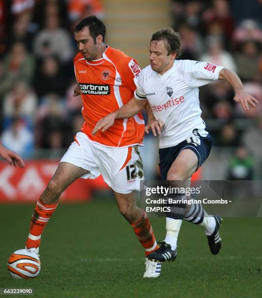 Blackpool's Gary Taylor-Fletcher and Preston North End's Paul McKenna