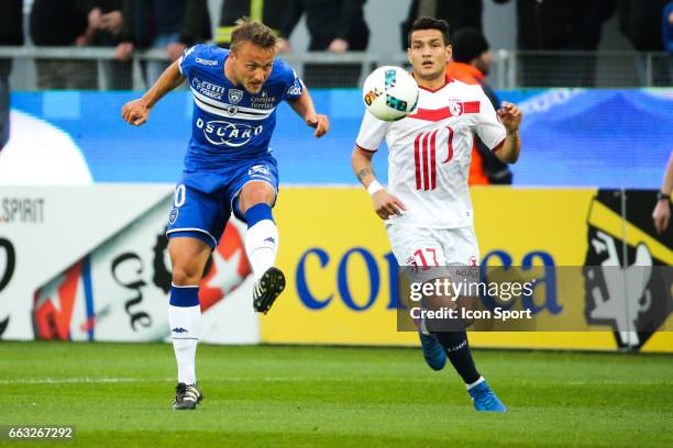 Pierre Bengtsson of Bastia during the French Ligue 1 match between Bastia and Lille at Stade Armand Cesari on April 1, 2017 in Bastia, France.