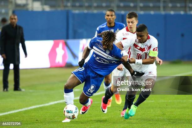 Allan St Maximin of Bastia during the French Ligue 1 match between Bastia and Lille at Stade Armand Cesari on April 1, 2017 in Bastia, France.