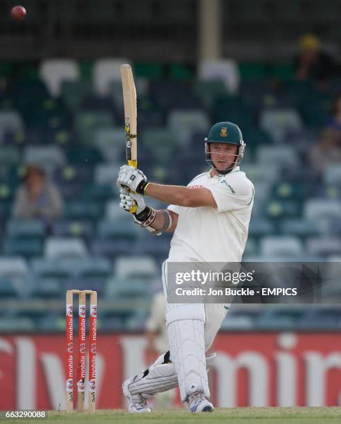 South Africa's Graeme Smith in action against Australia on day four of the first test in Perth at the WACA ground