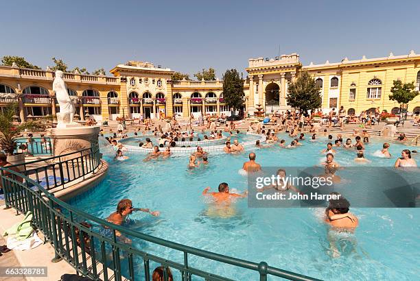 szechenyi thermal bath, budapest, hungary - bathhouse stock pictures, royalty-free photos & images