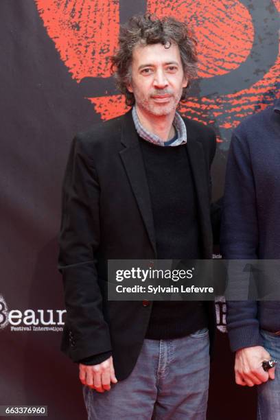 Eric Elmosnino attends the closing ceremony of 9th Beaune International Thriller Film Festival on April 1, 2017 in Beaune, France.