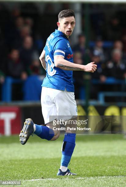 Ian Henderson of Rochdale in action during the Sky Bet League One match between Rochdale and Northampton Town at The Crown Oil Arena on April 1, 2017...
