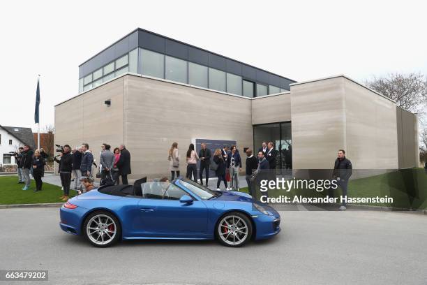 General view of the brand experience destination "Porsche auf Sylt" during the Grand Opening on April 1, 2017 in Westerland, Germany. German car...