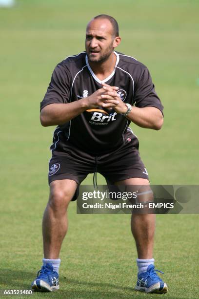 Surrey captain Mark Butcher during the warm up