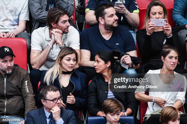 Camille Lacourt, Anne Laure Bonnet, Laure Boulleau, Shirley Cruz and Veroniqua Boquete of PSG during the Champions League match between Paris Saint...