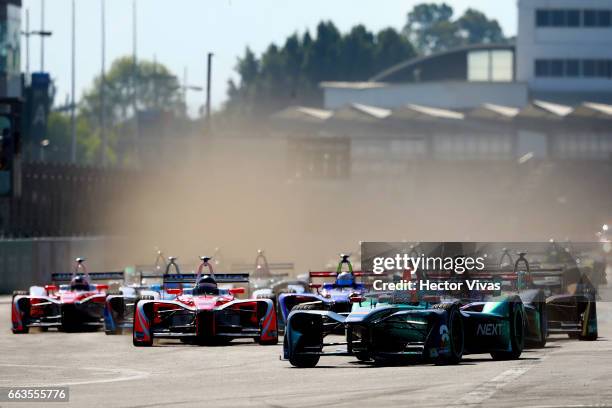 Beginning of the race during the 2017 FIA Formula E Mexico City ePrix at Hermanos Rodriguez Race Track on April 01, 2017 in Mexico City, Mexico.