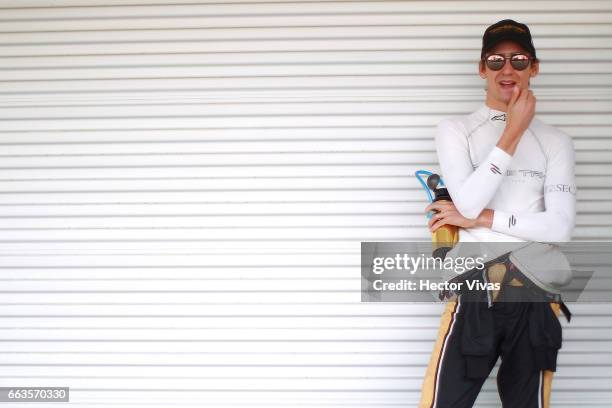 Esteban Gutierrez of Mexico and Techeetah Team looks on during the 2017 FIA Formula E Mexico City ePrix at Hermanos Rodriguez Race Track on April 01,...