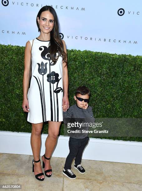 Jordana Brewster, Julian Form-Brewster arrives at the Victoria Beckham For Target Launch Event at Private Residence on April 1, 2017 in Los Angeles,...