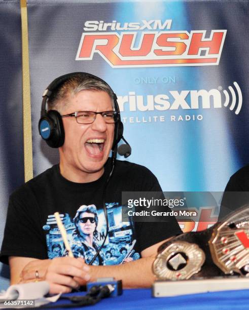 Dave LaGreca interacts with the audience during the SiriusXM's Busted Open Live From WrestleMania 33on April 1, 2017 in Orlando City.