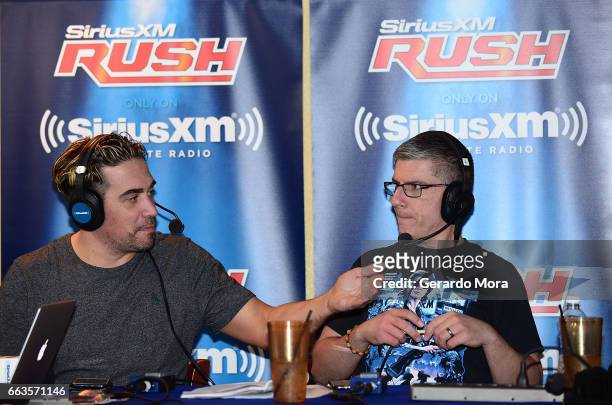 Larry Dallas and Dave LaGreca speak during the SiriusXM's Busted Open Live From WrestleMania 33on April 1, 2017 in Orlando City.
