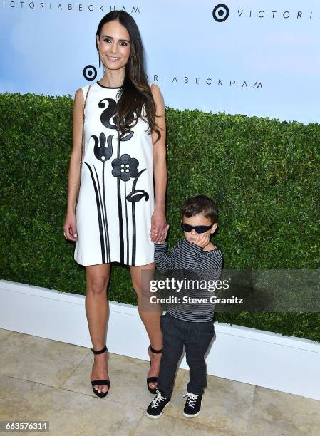 Jordana Brewster, Julian Form-Brewster arrives at the Victoria Beckham For Target Launch Event at Private Residence on April 1, 2017 in Los Angeles,...