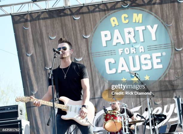 Musician Chase Bryant of Love and Theft performs onstage at the ACM Party For A Cause: Tailgate Party on April 1, 2017 in Las Vegas, Nevada.