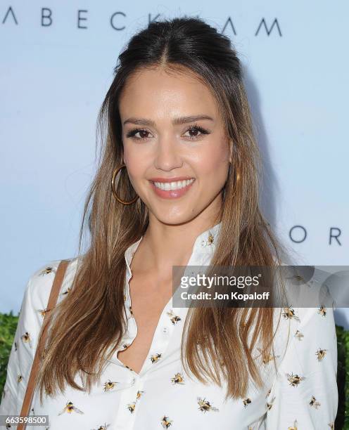 Actress Jessica Alba arrives at Victoria Beckham For Target Launch Event at Private Residence on April 1, 2017 in Los Angeles, California.