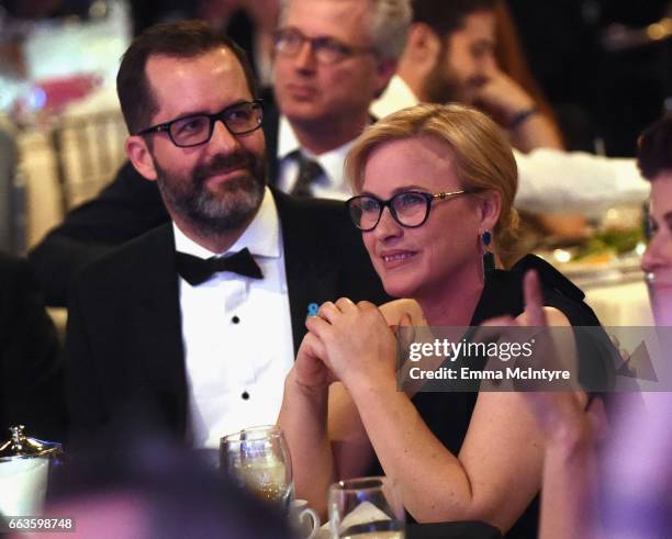 Artist Eric White and Vanguard Award recipient Patricia Arquette attend 28th Annual GLAAD Media Awards in LA at The Beverly Hilton Hotel on April 1,...