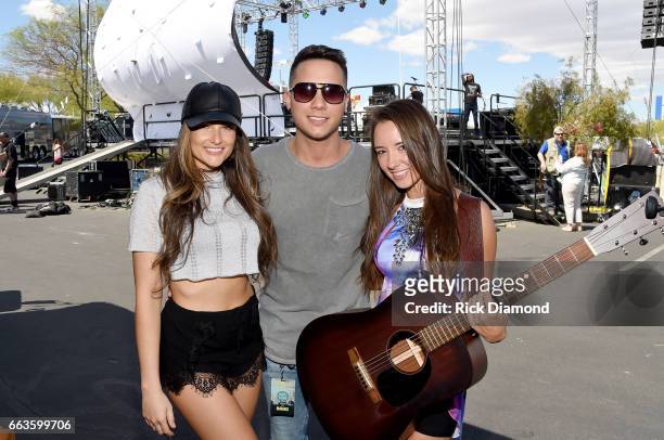 Bad Ash, singer Carter Winter and singer Jessa attend the ACM Party For A Cause: Tailgate Party on April 1, 2017 in Las Vegas, Nevada.