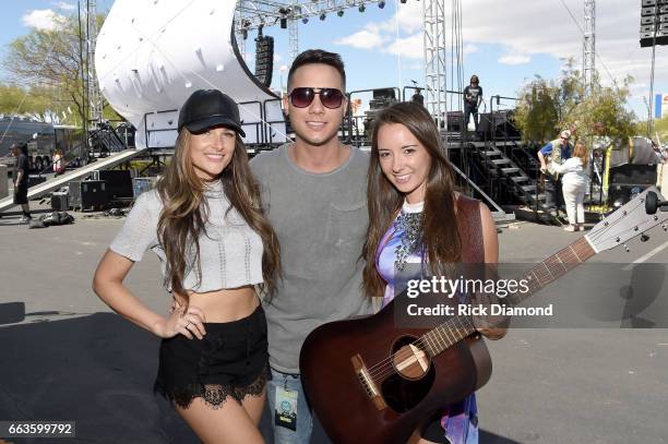 Bad Ash, singer Carter Winter and singer Jessa attend the ACM Party For A Cause: Tailgate Party on April 1, 2017 in Las Vegas, Nevada.