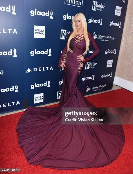 Actress Cassandra Cass attends the 28th Annual GLAAD Media Awards in LA at The Beverly Hilton Hotel on April 1, 2017 in Beverly Hills, California.