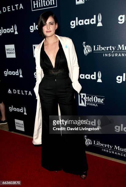 Actress Jacqueline Toboni attends the 28th Annual GLAAD Media Awards at The Beverly Hilton Hotel on April 1, 2017 in Beverly Hills, California.