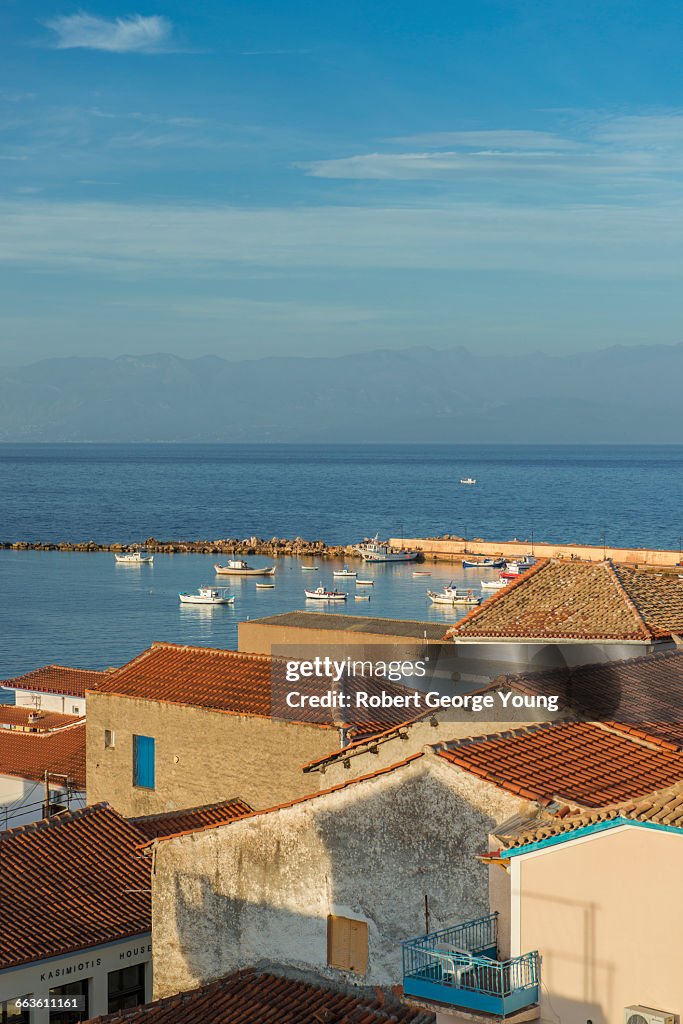 Fishing Boats, Taygetos Mountains, Koroni Harbour