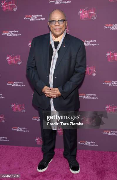 Record Producer Quincy Jones arrives to Mancini Delivered - A Musical Tribute To Ginny And Henry Mancini at Wallis Annenberg Center for the...