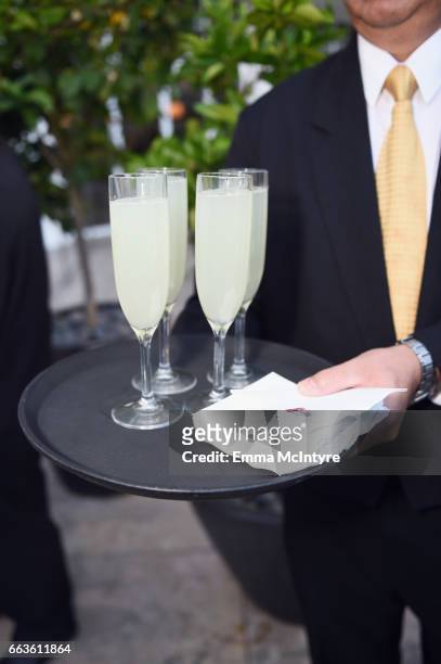 Drinks on display at the 28th Annual GLAAD Media Awards in LA at The Beverly Hilton Hotel on April 1, 2017 in Beverly Hills, California.