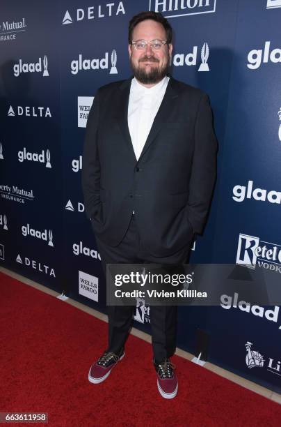 Actor Noah Harpster attends the 28th Annual GLAAD Media Awards in LA at The Beverly Hilton Hotel on April 1, 2017 in Beverly Hills, California.