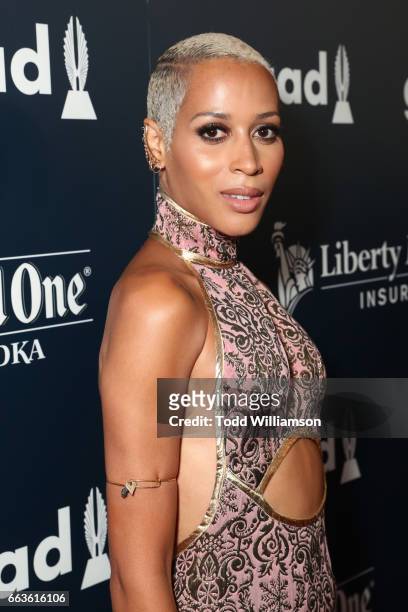 Model Isis King attends the 28th Annual GLAAD Media Awards in LA at The Beverly Hilton Hotel on April 1, 2017 in Beverly Hills, California.
