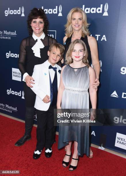 President & CEO Sarah Kate Ellis and guests attend the 28th Annual GLAAD Media Awards in LA at The Beverly Hilton Hotel on April 1, 2017 in Beverly...