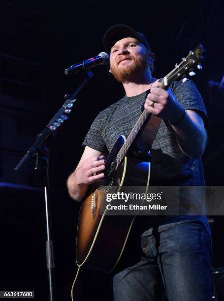 Recording artist Eric Paslay performs onstage during the ACM Party For A Cause: The Joint at The Joint inside the Hard Rock Hotel & Casino on April...