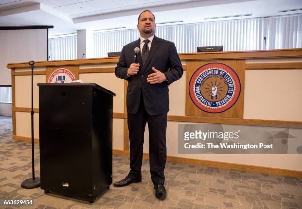 Ben Jealous, former NAACP chair, is considering a running for governor of Maryland, at the Young Democrats convention, at the IBEW Local 26 in...