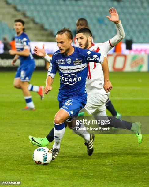 Pierre Bengtsson of Bastia during the French Ligue 1 match between Bastia and Lille at Stade Armand Cesari on April 1, 2017 in Bastia, France.